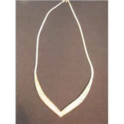 Lot of 5 necklaces tri color marked 14kt, small gold braclet marked 14kt, fresh water pearl necklace