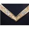 Image 2 : Lot of 5 necklaces tri color marked 14kt, small gold braclet marked 14kt, fresh water pearl necklace