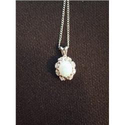 Opal and diamond pendent (266)