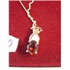 Image 2 : Diamond and garnet matching pendant and earrings with a chain  (266)