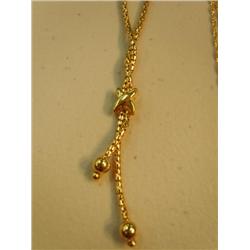 Lot of 2 gold chains with aquamarine pendant(266)