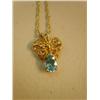 Image 4 : Lot of 2 gold chains with aquamarine pendant(266)