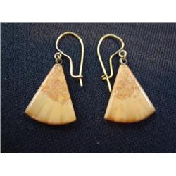 lot of 3 pairs of earrings and 2 pendants, hematite, jade , ivory , and opal (266)