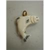 Image 3 : Very small gold snow shoe, ivory fish and gold nugget wedding band (266)