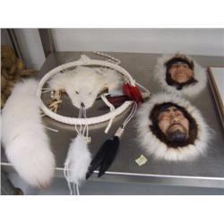 Wall hanging dream catcher, and 2 fur mask (241)