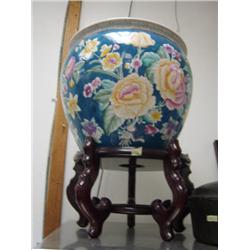 Oriental fish bowl 18in diameter, 13in high (269)