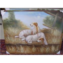 Lot of 4 very large original oil paintings (8888)