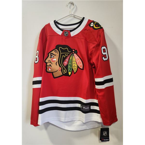 New NHL C. Bedard 98 Blackhawks Jersey (Size: Large)