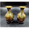 Image 1 : Cloisonné Vase Set 4"H x 2.75"W w/ Footed Stand