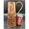 Image 2 : Copper Arts & Crafts Hand Planiched & Decorated Jug 11"H x 8"W