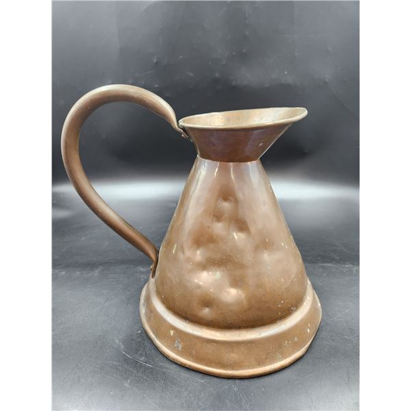 Copper Victorian Style Haystack Pitcher 10"H x 10.5"W