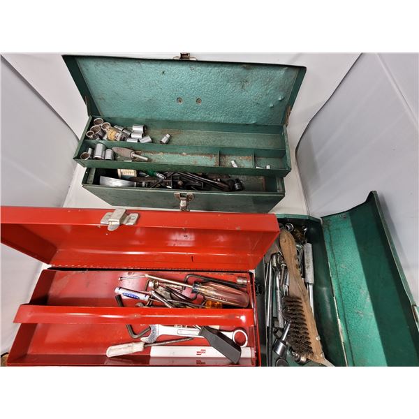 3 Metal Tool Boxes full of Tools