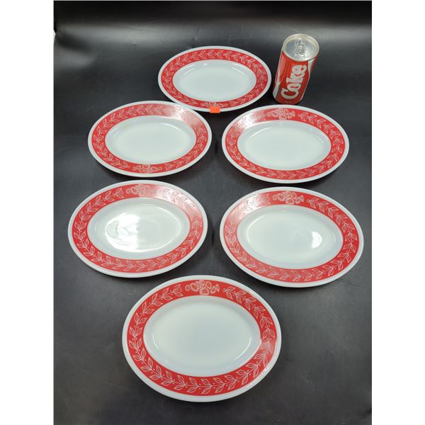 Red Pyrex Plate Set
