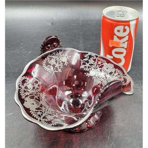Vintage Ruby Red Glass Bowl
