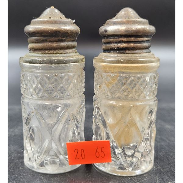 Vintage Silver Cap Salt and Pepper Shakers