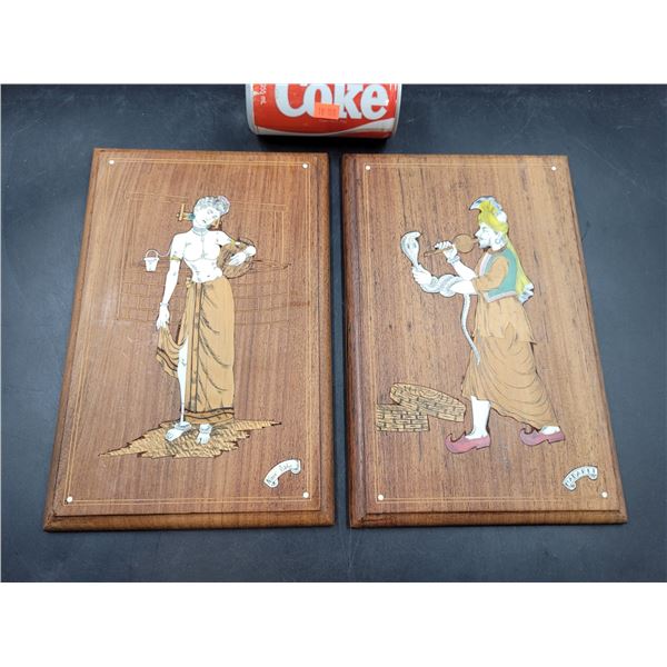 Vintage Wooden Indian Wall Plaques