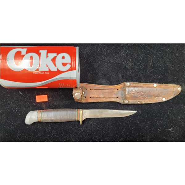 Knife Made in England with Leather Carrying Case