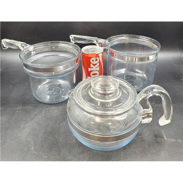 Pyrex Coffee Pot & Double Boilers
