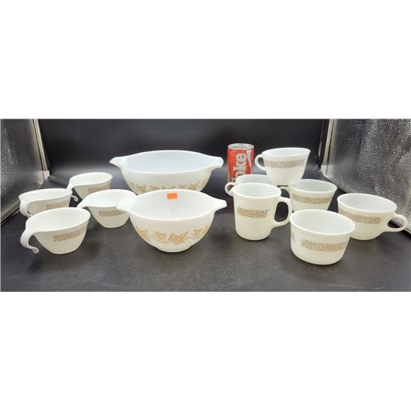 Pyrex Butterfly Gold Milk Glass Dishes