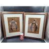 Image 1 : Framed & Signed Native Oil Painting Set