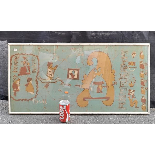 Moliria Painted Fabric Framed 37.5"x19"