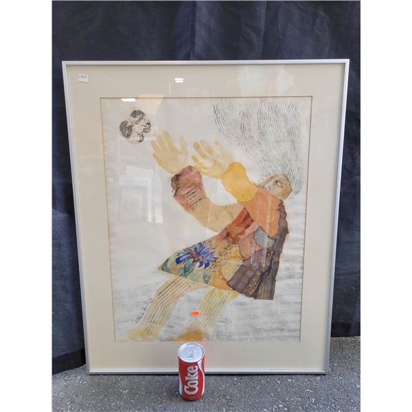 S. Glasdestone Fowler /95 "Martha's Birthday" Mixed Media Signed, Framed & Matted 31.5"x26"