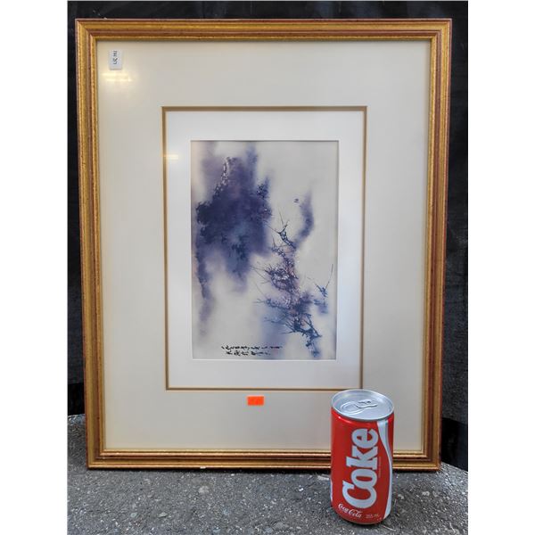 Stephen Lowe "Lovers Seeking Treasured Plum Blossoms On New Year's Eve" Print Wood Framed & Matted