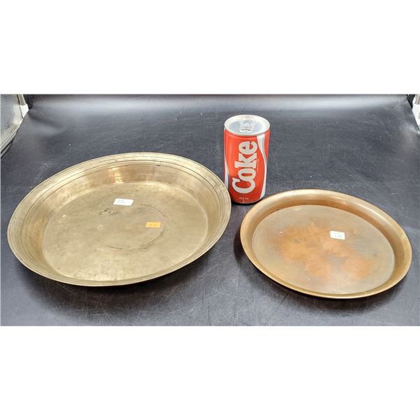 Vintage Round Brass & Copper Trays