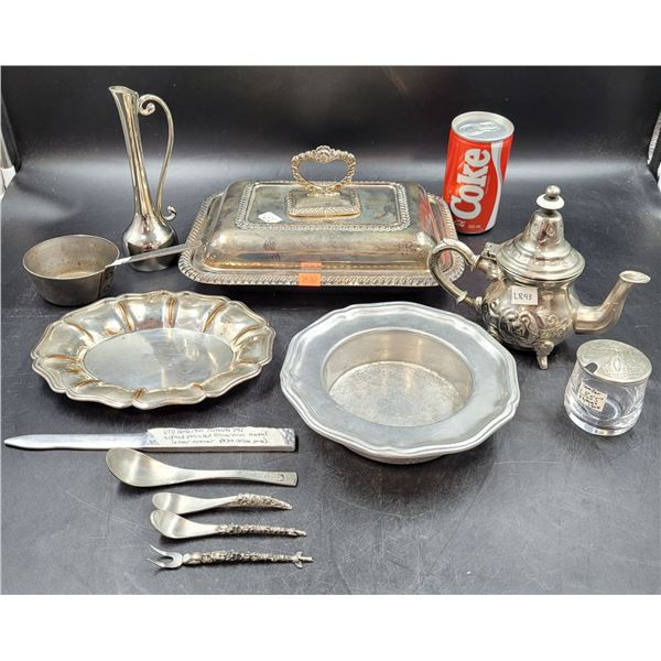 Silver Plated & Pewter Serving Ware Lot