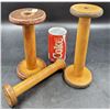 Image 1 : Vintage Wooden Twister Bobbins w/ Metal End Pieces