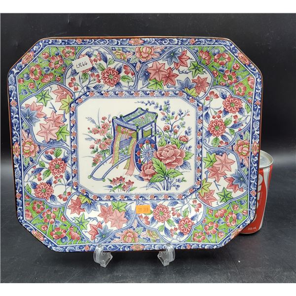 Vintage Japanese Oriental Porcelain Blue White China Dish/Platter