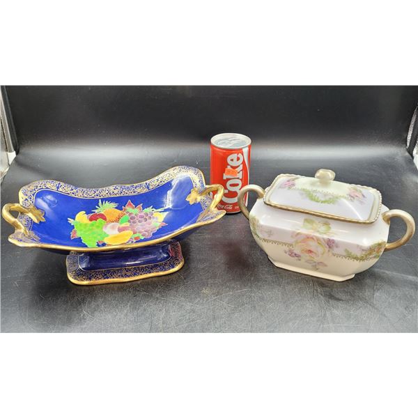 W & R Stoke-On-Trent Carlton Ware Bowl Made In England & Sugar Box