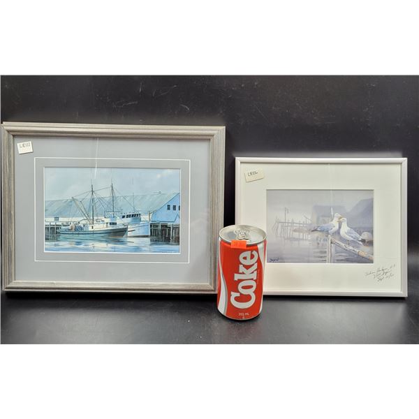 "1063 Amlac & Midnight Sun" & "Indian Harbour N.S" Framed & Matted Prints