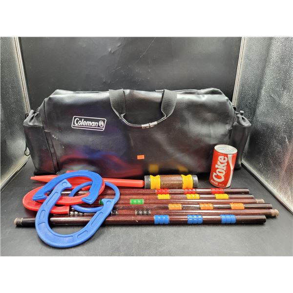 Coleman Bag, Horse Shoes, & Croquet Game