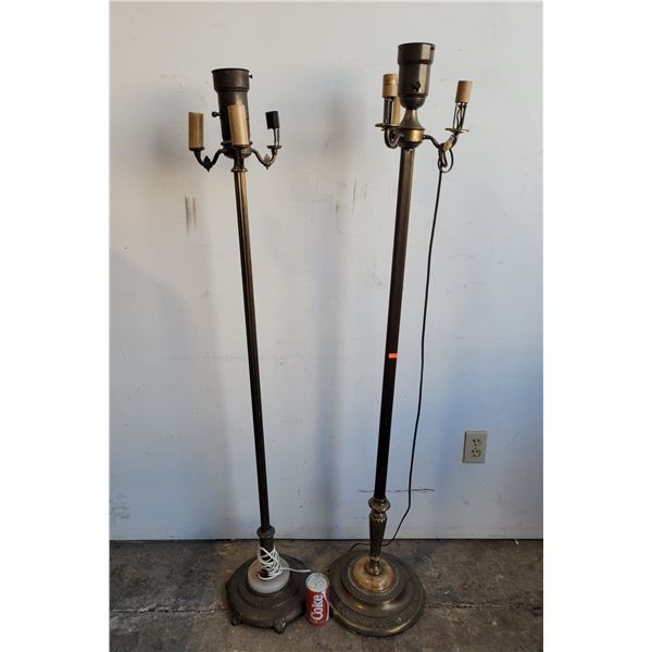 Pair Of Tall Brass Lamps