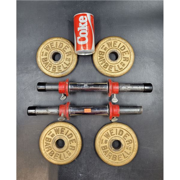 Vintage Cast Dumbbell Pair