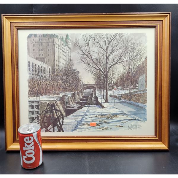 Framed Oil On Canvas "Below The Rideau Locks Near The Ottawa River" By Ben Babelowsky