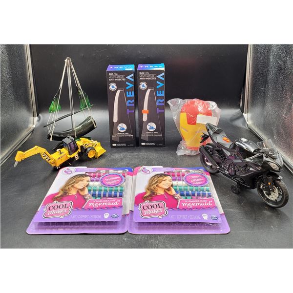 Toys, Bug Fans, and Horn Sailing Boat