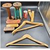 Image 1 : Wooden Spools, Hangers, and Polish Brushes