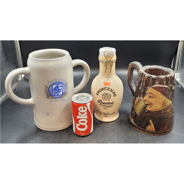Vintage Stein and Frontenac Bottle Lot