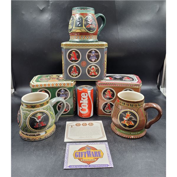 Budweiser A & Eagle Limited Edition Steins