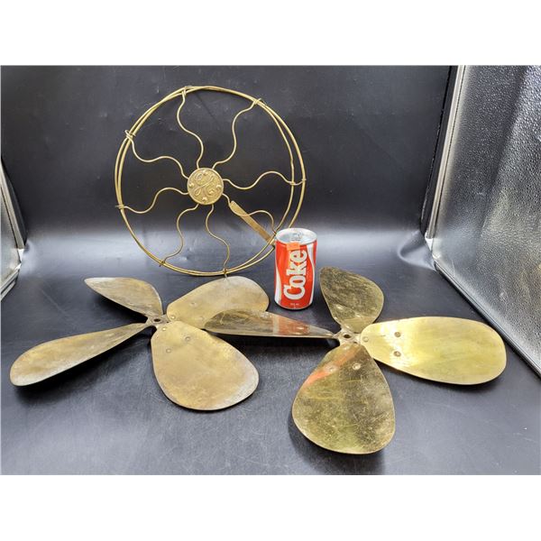 General Electric Brass Fan Blades & Shade