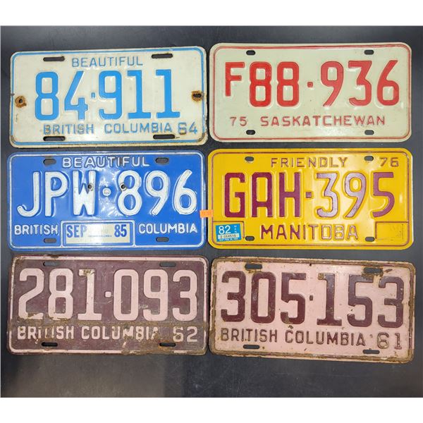 Vintage Canadian License Plates