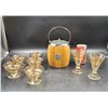 Image 1 : Vintage Ceramic Ice Bucket & Glass Lot