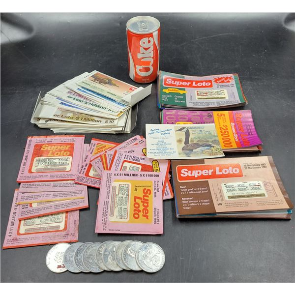 Vintage Lottery Tickets & Coins