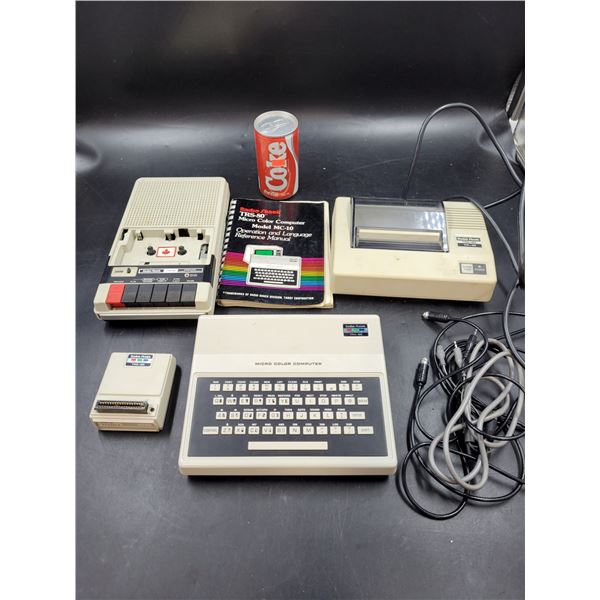 Vintage Radio Shack Micro Color Computer, Thermal Printer, & Cassette Recorder