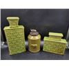 Image 1 : Green Patterned Ceramic Canisters