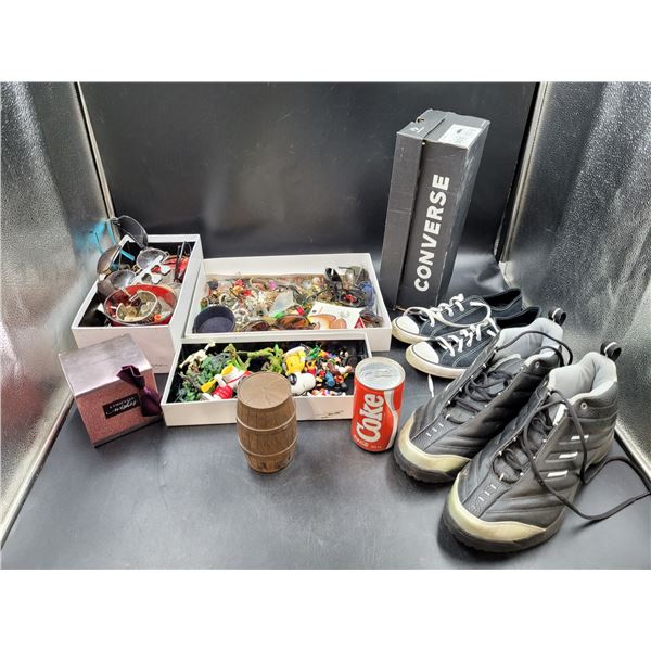 Shoe, Costume Jewelry, & Toy Lot