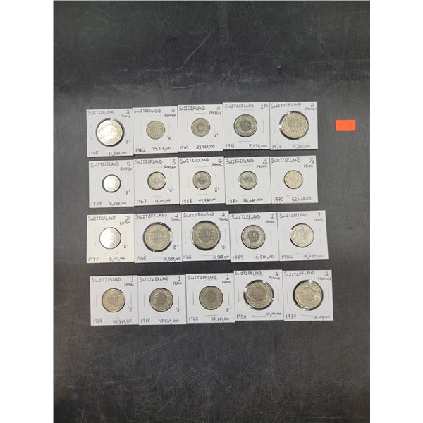 Assorted Switzerland Coin Lot