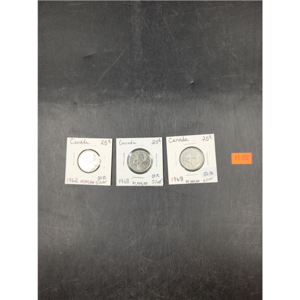 Silver Canadian Quarter Lot